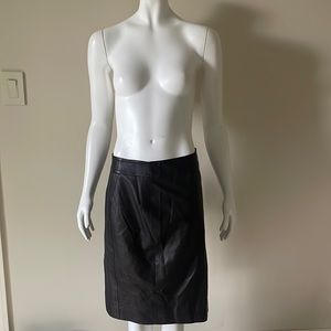 St. John chocolate brown leather pencil skirt size 6
